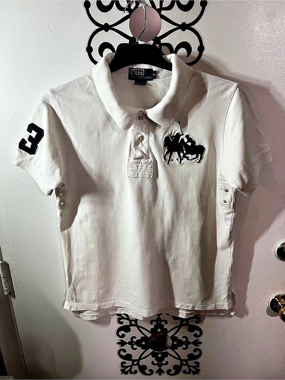 Polo by Ralph Lauren Men's Polo Shirt Black & White Size Medium